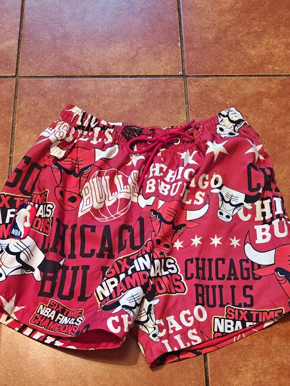 NBA Red Chicago Bulls Graphic Kids Shorts